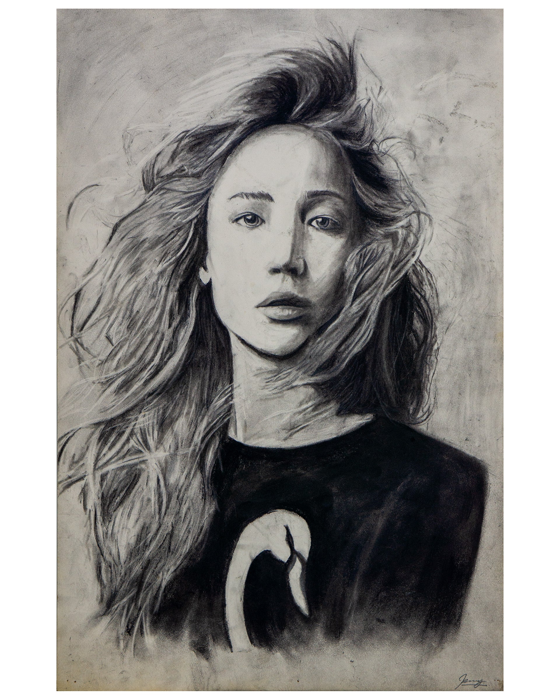 Portrait Study (8x10") - Charcoal & Graphite Art Print