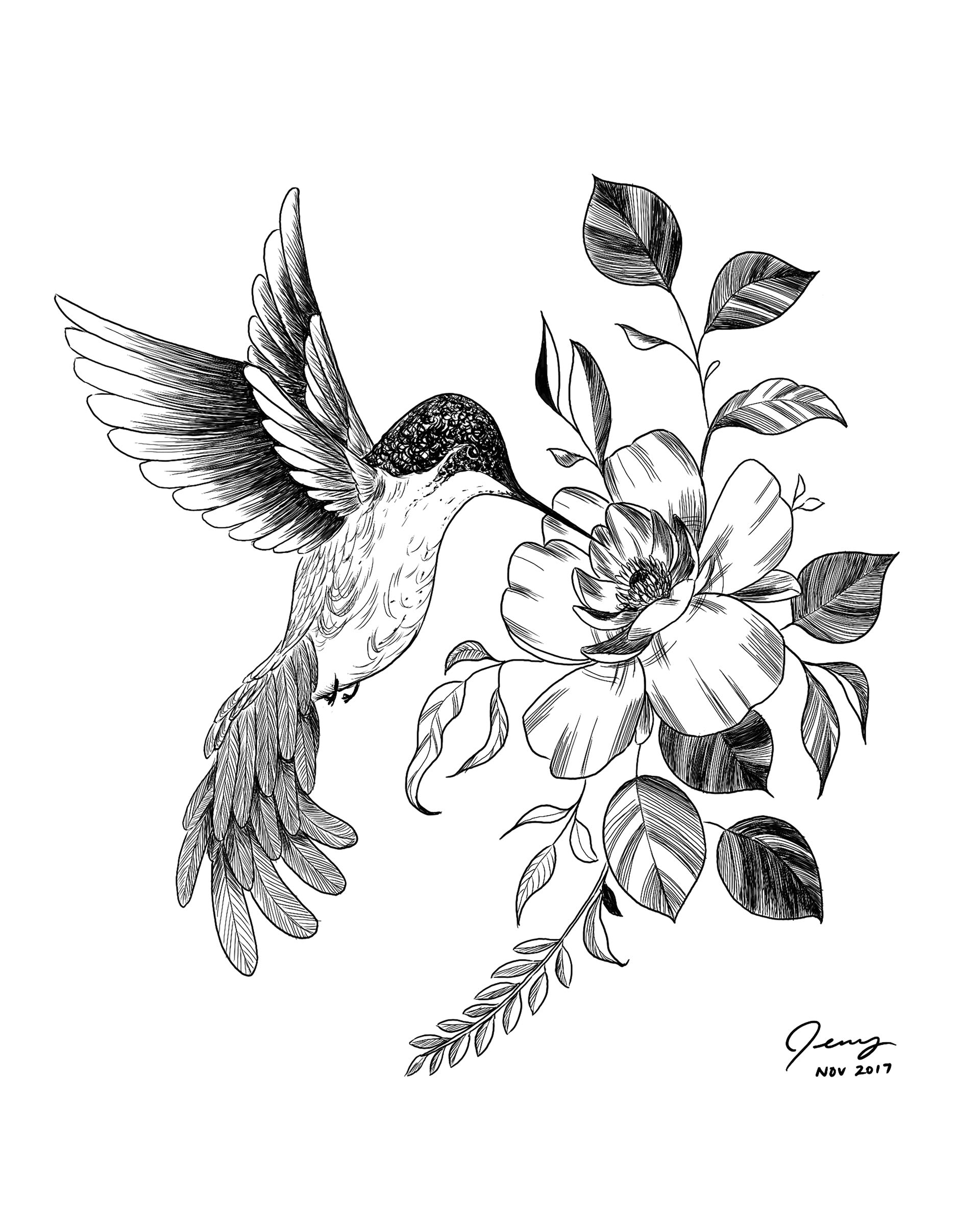 Humming (8x10") - Digital Art Print